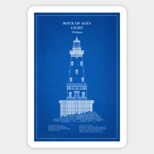 Rock of Ages Light Lighthouse - Michigan - AD Sticker